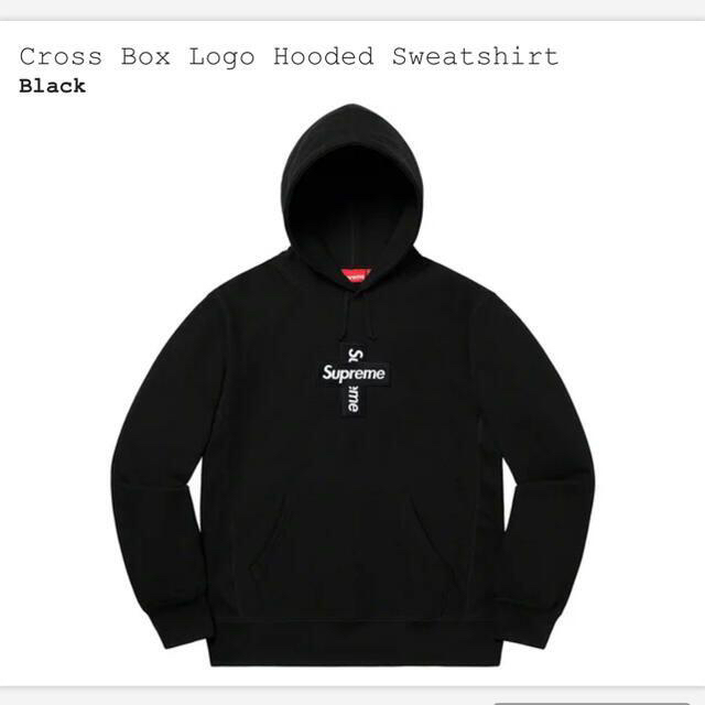 Supreme Cross Box Logo Hooded / ブラック / L