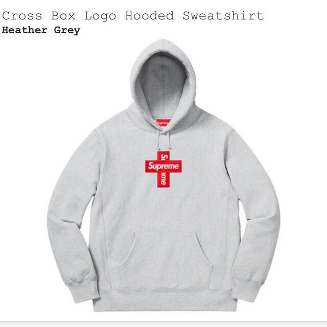 Supreme Cross Box Logo Hooded / グレー / L