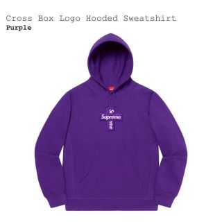 シュプリーム(Supreme)のSupreme Cross Box Logo Hooded / パープル XL(パーカー)