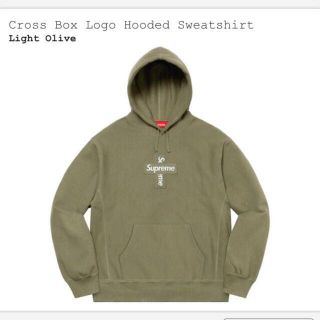 シュプリーム(Supreme)のSupreme Cross Box Logo Hooded / オリーブ / L(パーカー)