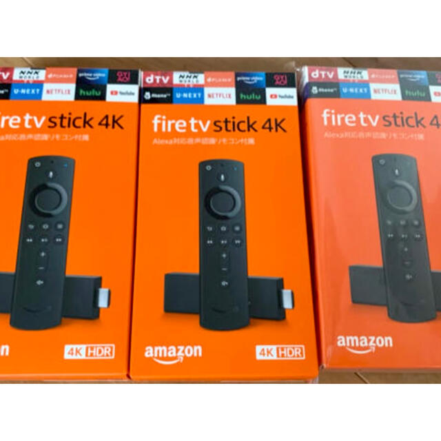 Fire TV Stick 4K - Alexa対応音声認識リモコン付属×3個 スマホ/家電/カメラのテレビ/映像機器(その他)の商品写真