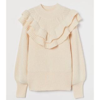 エイチアンドエム(H&M)のH&M フリルリブニット　Sサイズ　新品(ニット/セーター)