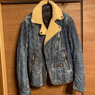 ディーゼル(DIESEL)のディーゼル　デニム　ムートン　ライダース　Lサイズ(ライダースジャケット)