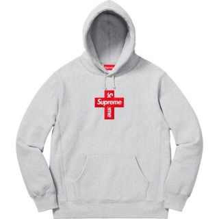 シュプリーム(Supreme)のS Supreme Cross Box Logo Hooded 灰 国内正規品 (パーカー)