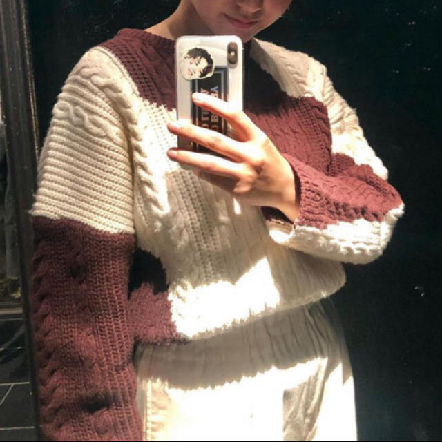 moussy(マウジー)のmoussy WAVE COLOR BLOCK KNIT レディースのトップス(ニット/セーター)の商品写真