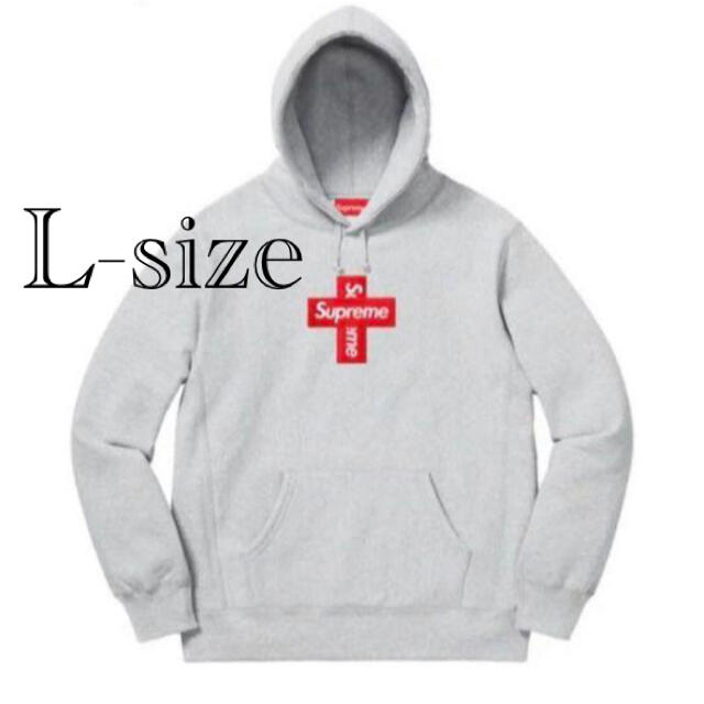 Supreme Cross Box Logo Hooded Grey LHeatherGreySIZE