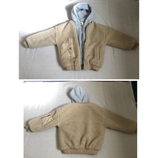 ザラキッズ(ZARA KIDS)の重ね着風ボアジャケット　130cm(ジャケット/上着)