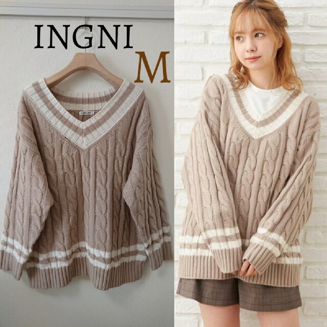 INGNI(イング)の未使用 INGNI イング チルデンニット Vネックニット セーター トップス レディースのトップス(ニット/セーター)の商品写真