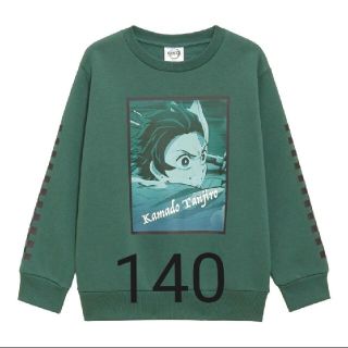 ジーユー(GU)の【鬼滅の刃】GU 鬼滅の刃 トレーナー プルオーバー 炭治郎 たんじろう 140(Tシャツ/カットソー)