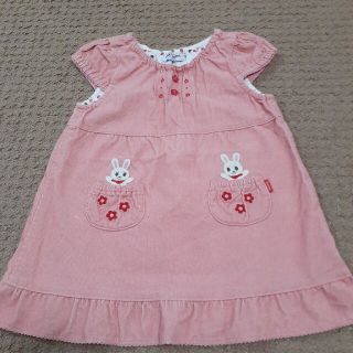 レトロ　美品♡ミキハウス♡コーデュロイワンピース　ブラウスセット♡90