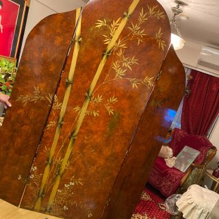 大判vintageスクリーン/留塗屏風　(置物)