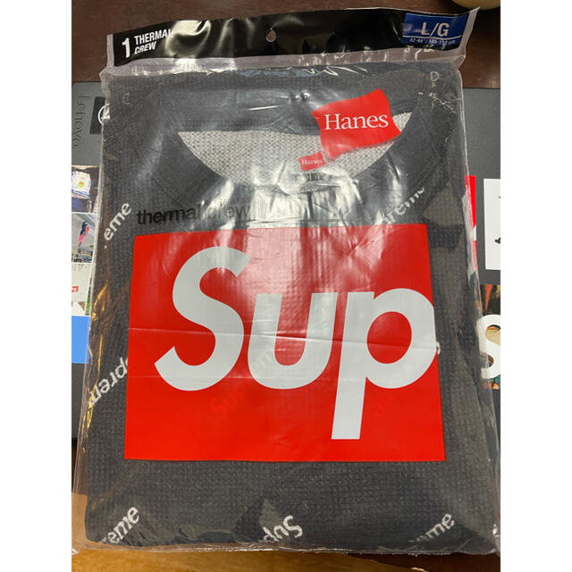 Supreme Hanes Thermal Crew Lサイズ