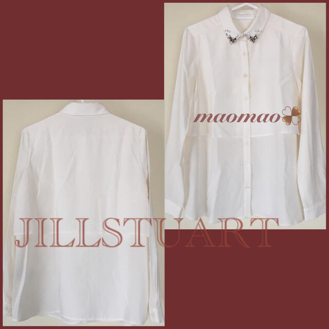 JILLSTUART(ジルスチュアート)のJILL STUART ビジュー付き ブラウス シャツ ホワイト レディースのトップス(シャツ/ブラウス(長袖/七分))の商品写真