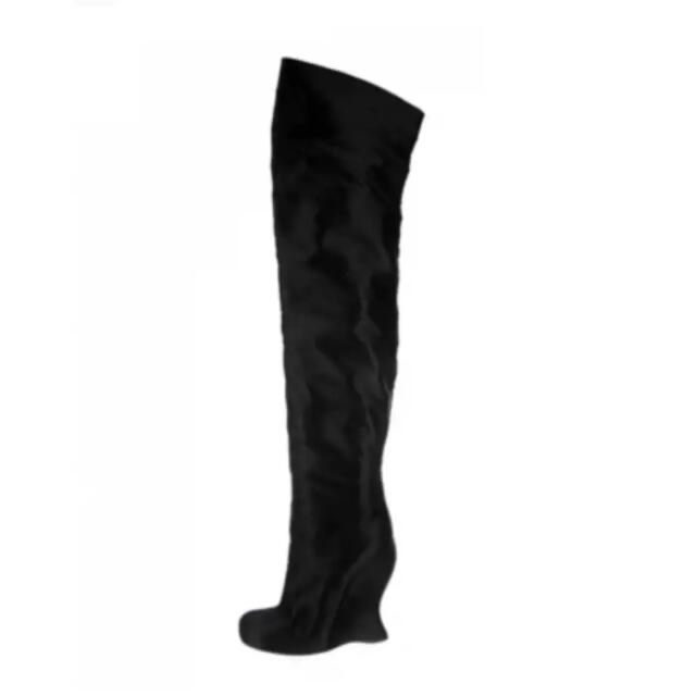 size36【新品】ボッテガヴェネタ thigh high boots サテンニーハイブーツ