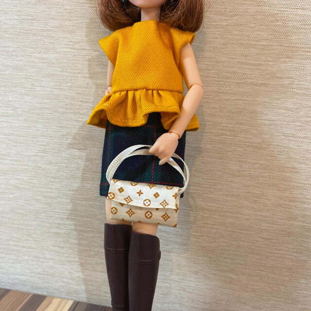 リカちゃん ハンドメイド ペプラムワンピ ハンドメイドのぬいぐるみ/人形(人形)の商品写真