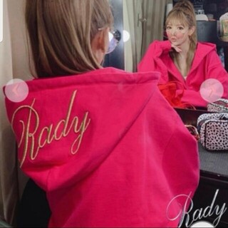 レディー(Rady)のRady  ☆セットアップフーディ　ピンク　M☆　値下げ不可(パーカー)