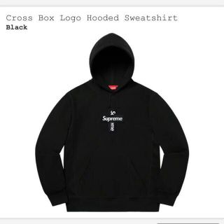 シュプリーム(Supreme)のSupreme Cross Box Logo Hooded / ブラック / L(パーカー)