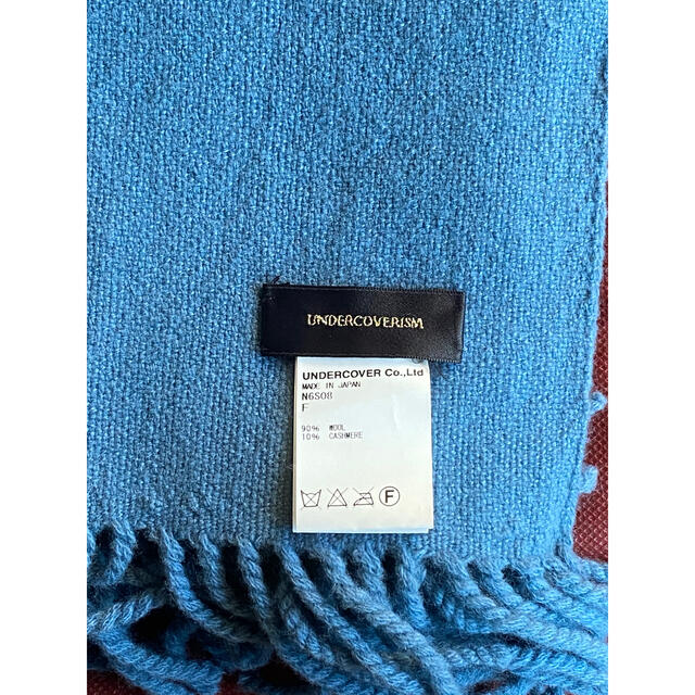 UNDERCOVER(アンダーカバー)のUNDERCOVER カシミア 大判マフラー 無地 ブルー メンズのファッション小物(マフラー)の商品写真