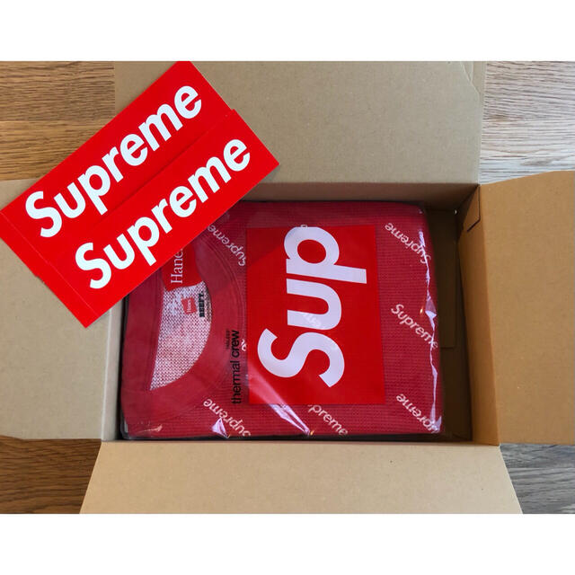 Supreme(シュプリーム)のSupreme x Hanes Thermal Crew Red Logos メンズのトップス(Tシャツ/カットソー(七分/長袖))の商品写真