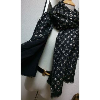 LOUIS VUITTON - 120%本物 ヴィトン グリッター ストール シルク ラメ ブラックの通販 by