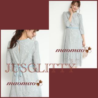 ジャスグリッティー(JUSGLITTY)の新品・未使用 JUSGLITTY ウェストリボン ワンピース(ひざ丈ワンピース)