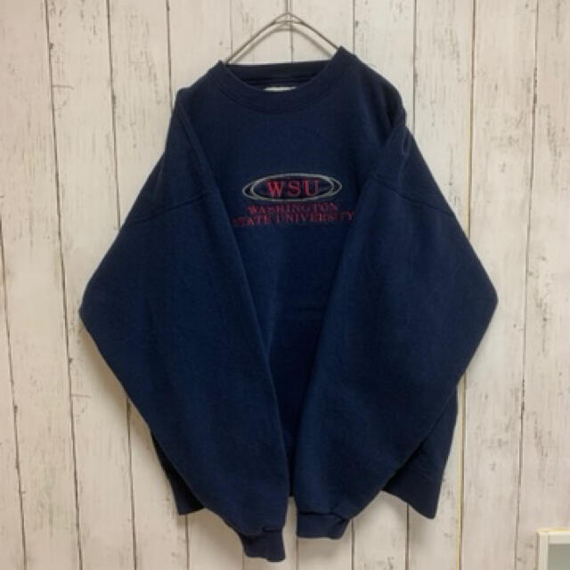 USA製 90s ビンテージ  カレッジ ロゴ 刺繍 スウェット トレーナー 1