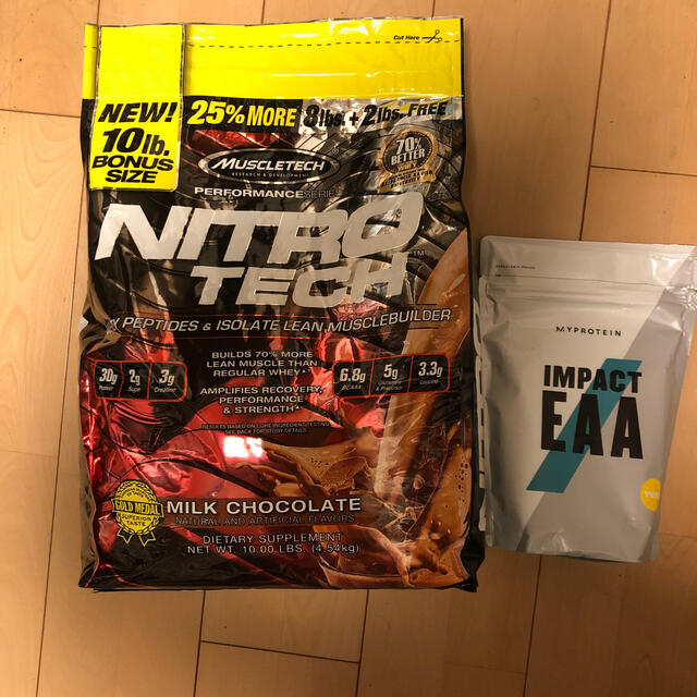 NITRO(ナイトロ)のニトロテック　プロテイン　ミルクチョコ　4.54kg マイプロ　eaa  食品/飲料/酒の健康食品(プロテイン)の商品写真