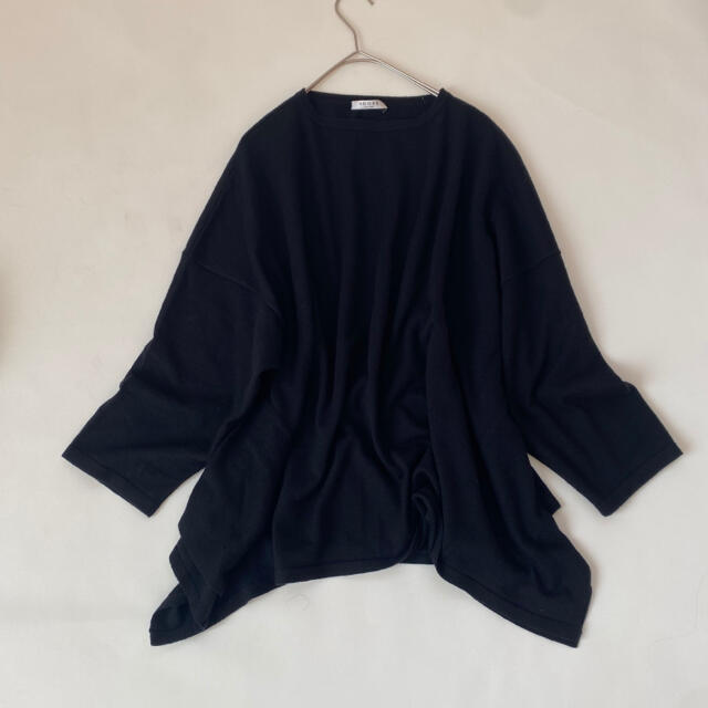 美品✨アドーア カシミヤ シルク ニット 黒 カットソー ブラック 七分袖
