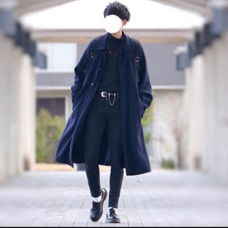 COMOLI - URU 16aw ウールステンカラーコート ウル ネイビー オーバー