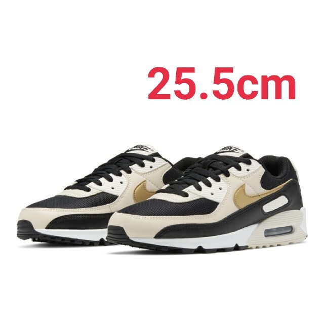 NIKE(ナイキ)の【新品未使用】ナイキ エアマックス90 ベージュ ブラック 25.5cm レディースの靴/シューズ(スニーカー)の商品写真