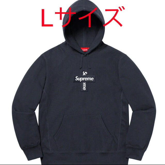 NavyネイビーSIZESupreme Cross Box Logo Hooded Sweatshirt