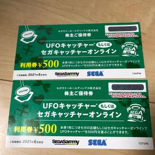 セガ(SEGA)のSEGA 株主ご優待券　UFOキャッチャー(その他)