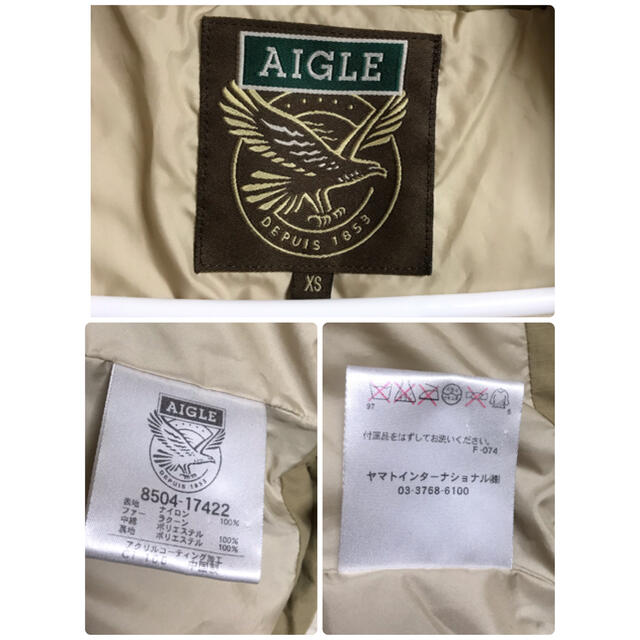 AIGLE(エーグル)のエーグル AIGLE★ダウンジャケット★メンズXS★リアルファー★ベージュ系 メンズのジャケット/アウター(ダウンジャケット)の商品写真