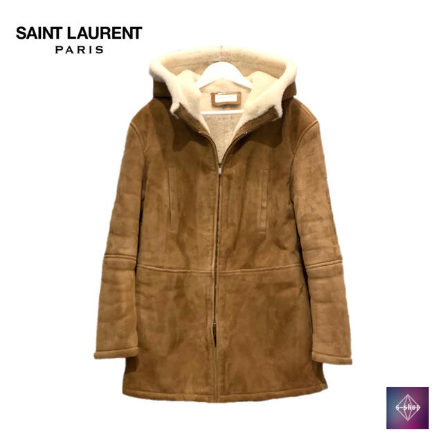Saint Laurent - 【極美品】 サンローラン ムートン コート トップス 長袖 キャメル ブラウン