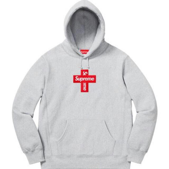 Supreme(シュプリーム)のS Supreme Cross Box Logo Hooded 灰 国内正規品  メンズのトップス(パーカー)の商品写真