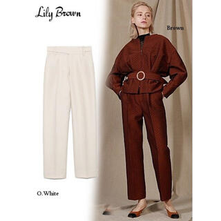 リリーブラウン(Lily Brown)のLily Brown リリーブラウン ジャガードセンタープレスパンツ 19秋冬(カジュアルパンツ)