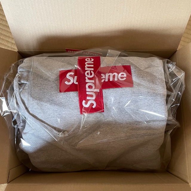 Supreme Logo cross box logo hooded　Sサイズ