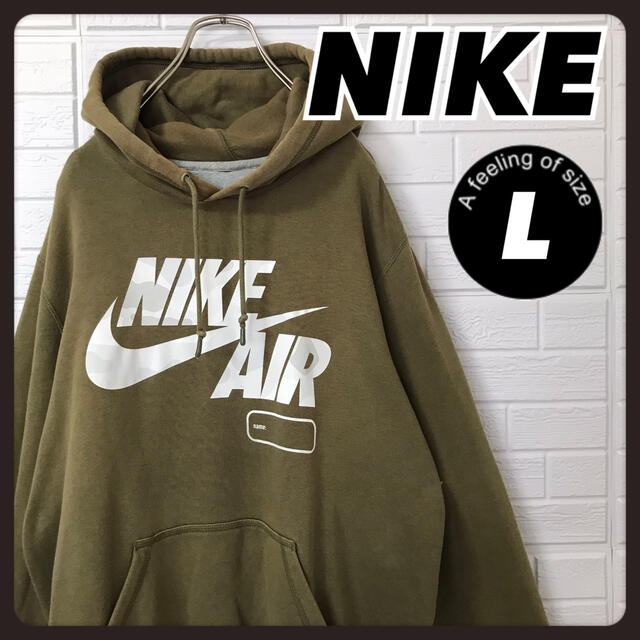 NIKE - ナイキ プルオーバー パーカー カーキ センターゴロ Lの通販 by ...