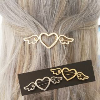 エンジェルハート 天使の羽 ヘアクリップ バレッタ ゴールド & シルバー(バレッタ/ヘアクリップ)