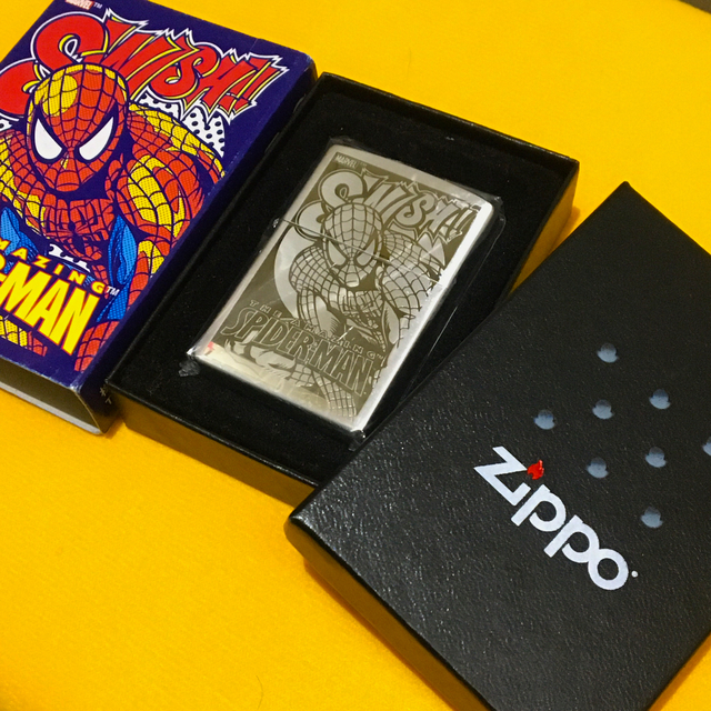 外箱内側に汚れありますスパイダーマン zippo