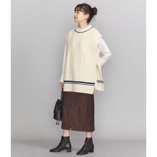 ビューティアンドユースユナイテッドアローズ(BEAUTY&YOUTH UNITED ARROWS)のbeauty&youth  ウールケーブルニットベスト(ニット/セーター)