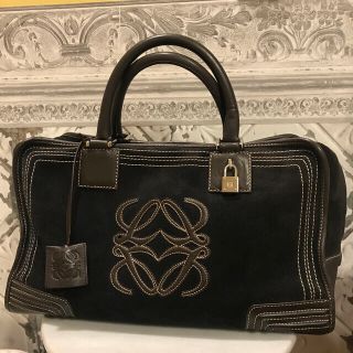 ロエベ(LOEWE)のうみこ様専用⭐︎ロエベ アマソナ36 スエード　ブラック(ボストンバッグ)