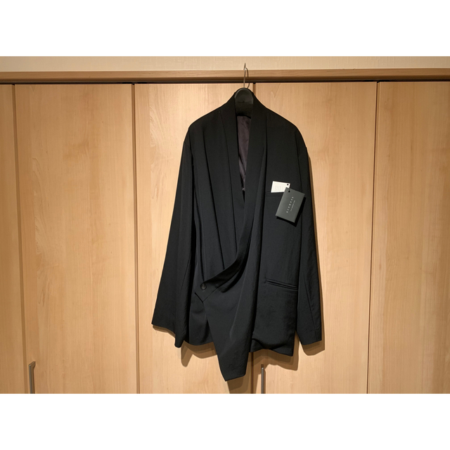 BISHOOL KIMONO Drape Jacket Black メンズのジャケット/アウター(ノーカラージャケット)の商品写真