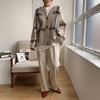 トゥデイフル(TODAYFUL)のnokcha herringbone check knit cardigan(カーディガン)