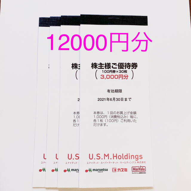 最新 USMH 株主優待 12000円分