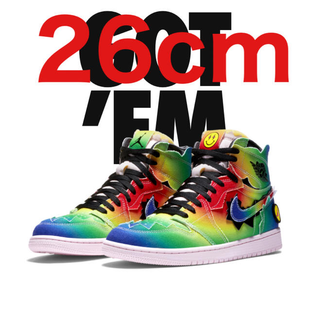 26cmナイキスニーカーJ Balvin x NIKE AIR JORDAN 1 HIGH ナイキ