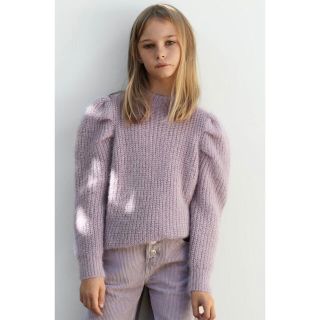 ザラ(ZARA)の新品☆ZARA ザラ パフスリーブニット リラ パープル(ニット/セーター)