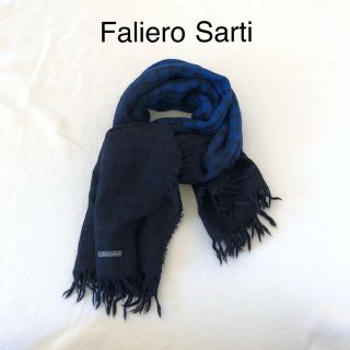 ファリエロサルティ(Faliero Sarti)の希少★Faliero Sarti★大判 グラデーション チェック柄 ストール(ストール/パシュミナ)