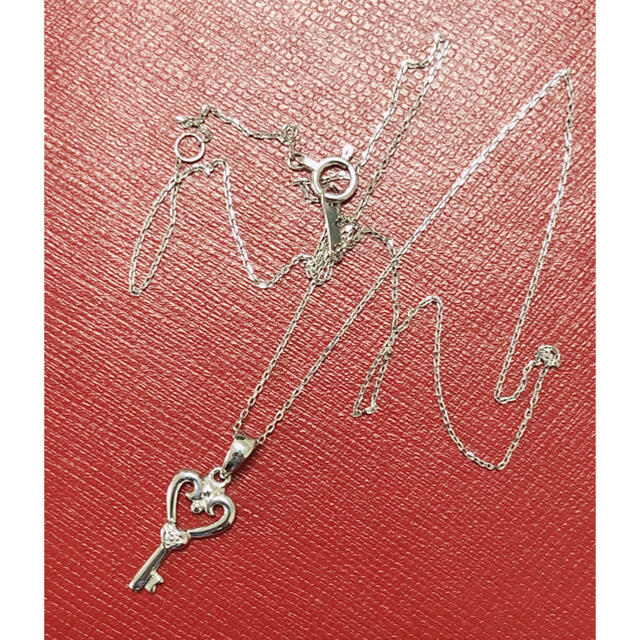 ☆セール ハートキーダイヤモンドネックレス ☆ k18wg ペンダント ☆セール ハートキーダイヤモンドネックレス ☆ k18wg ペンダント
