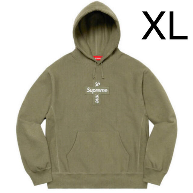 Cross Box Logo Hooded Sweatshirt Olive